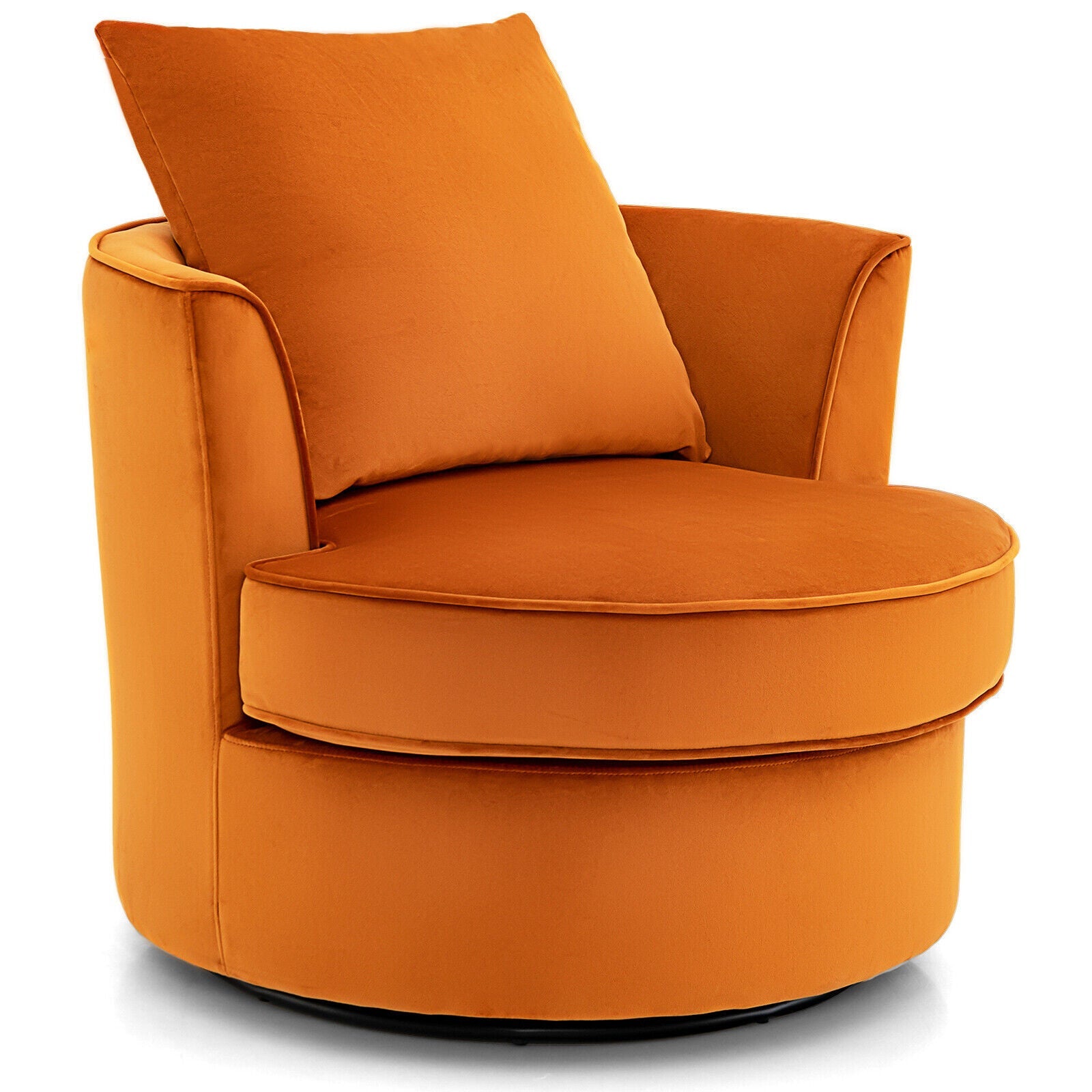 Modern 360¬∞ Swivel Barrel Chair with No Assembly Needed-Orange