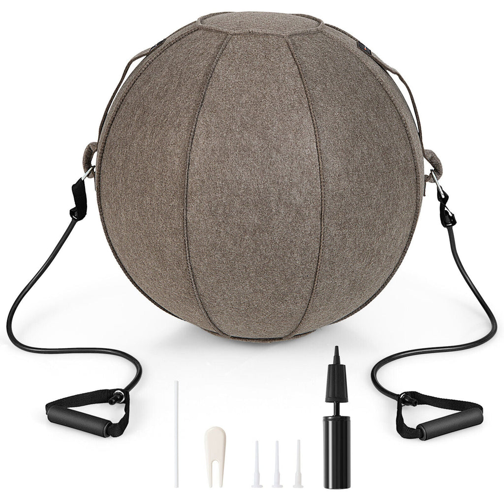 Yoga Sitting Ball with Felt Cover and Air Pump