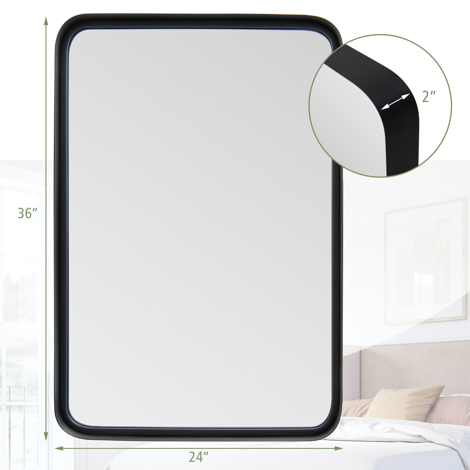 Rectangular Wall Mount Bathroom Mirror Vanity Mirror