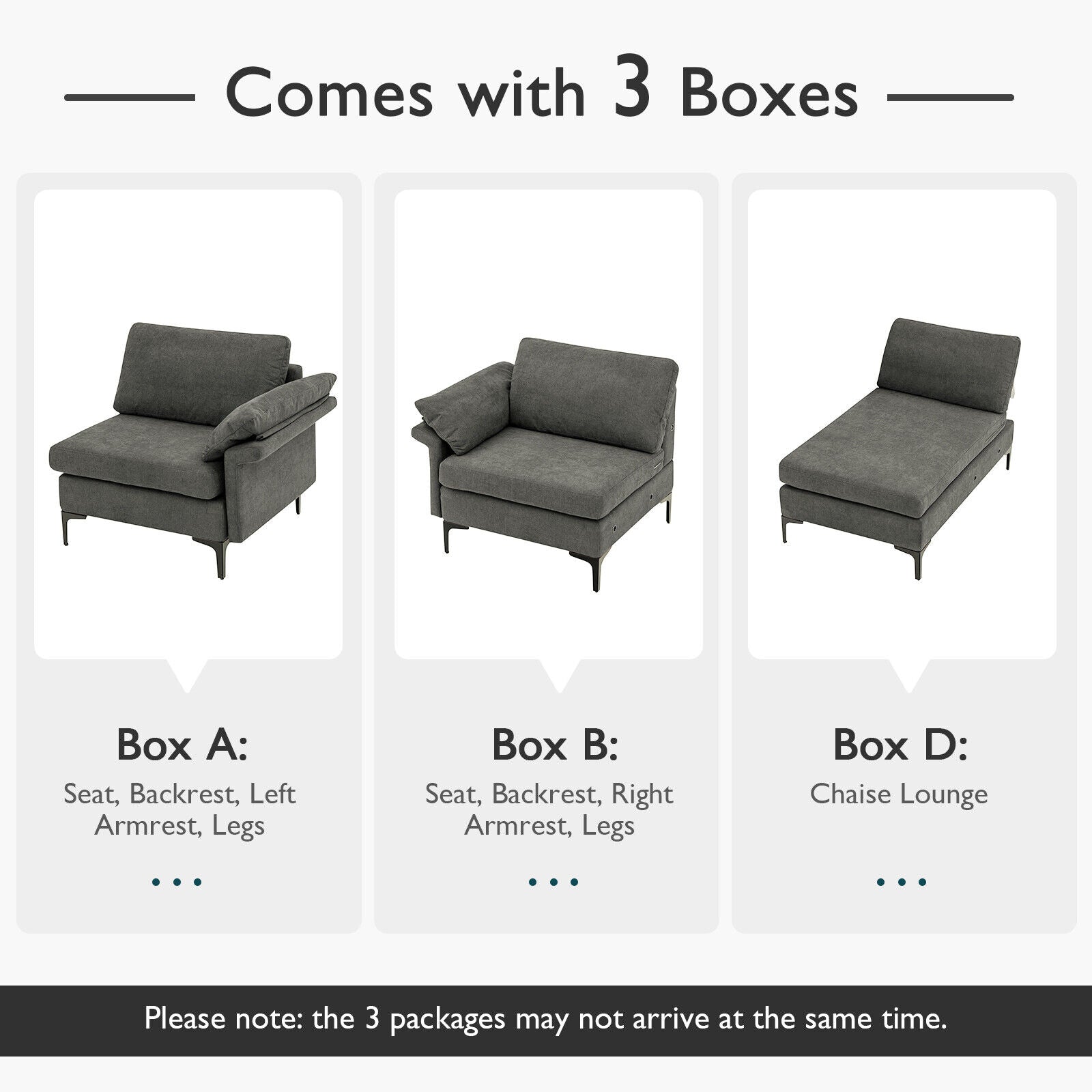 Extra Large Modular L-shaped Sectional Sofa with Reversible Chaise for 4-5 People