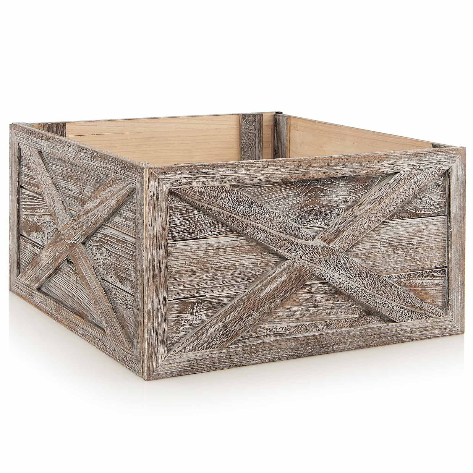 28.5 Inch Wooden Tree Collar Box for Indoor/Outdoor Use