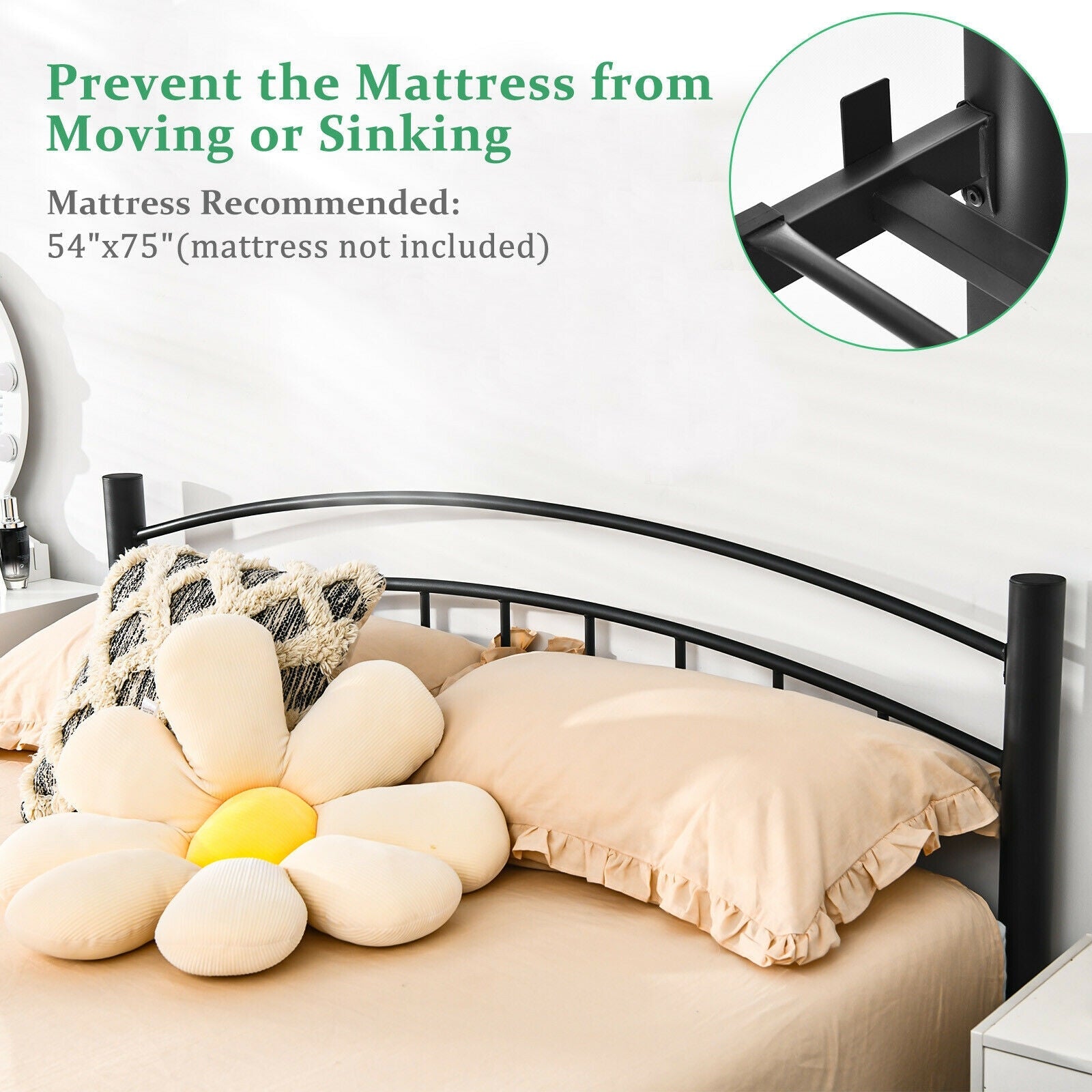 Modern Platform Bed with Headboard and Footboard