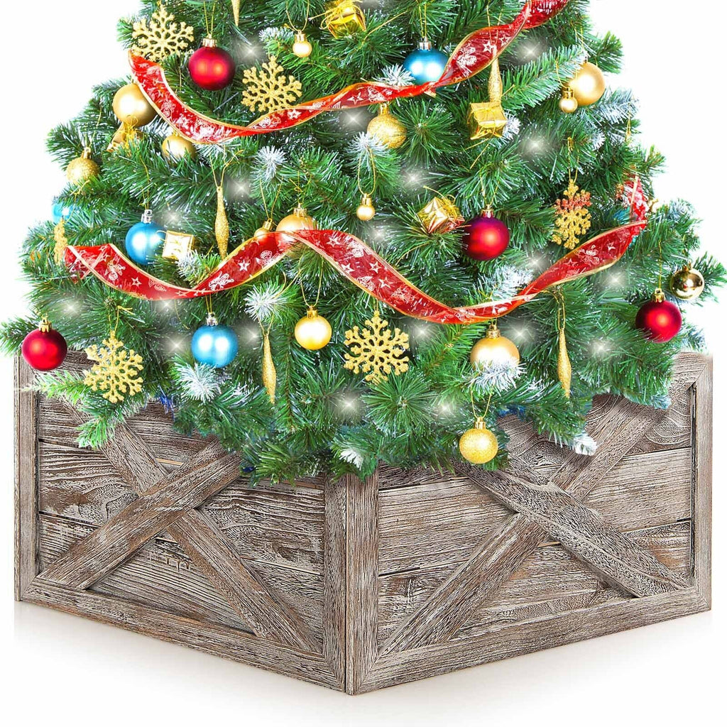 28.5 Inch Wooden Tree Collar Box for Indoor/Outdoor Use