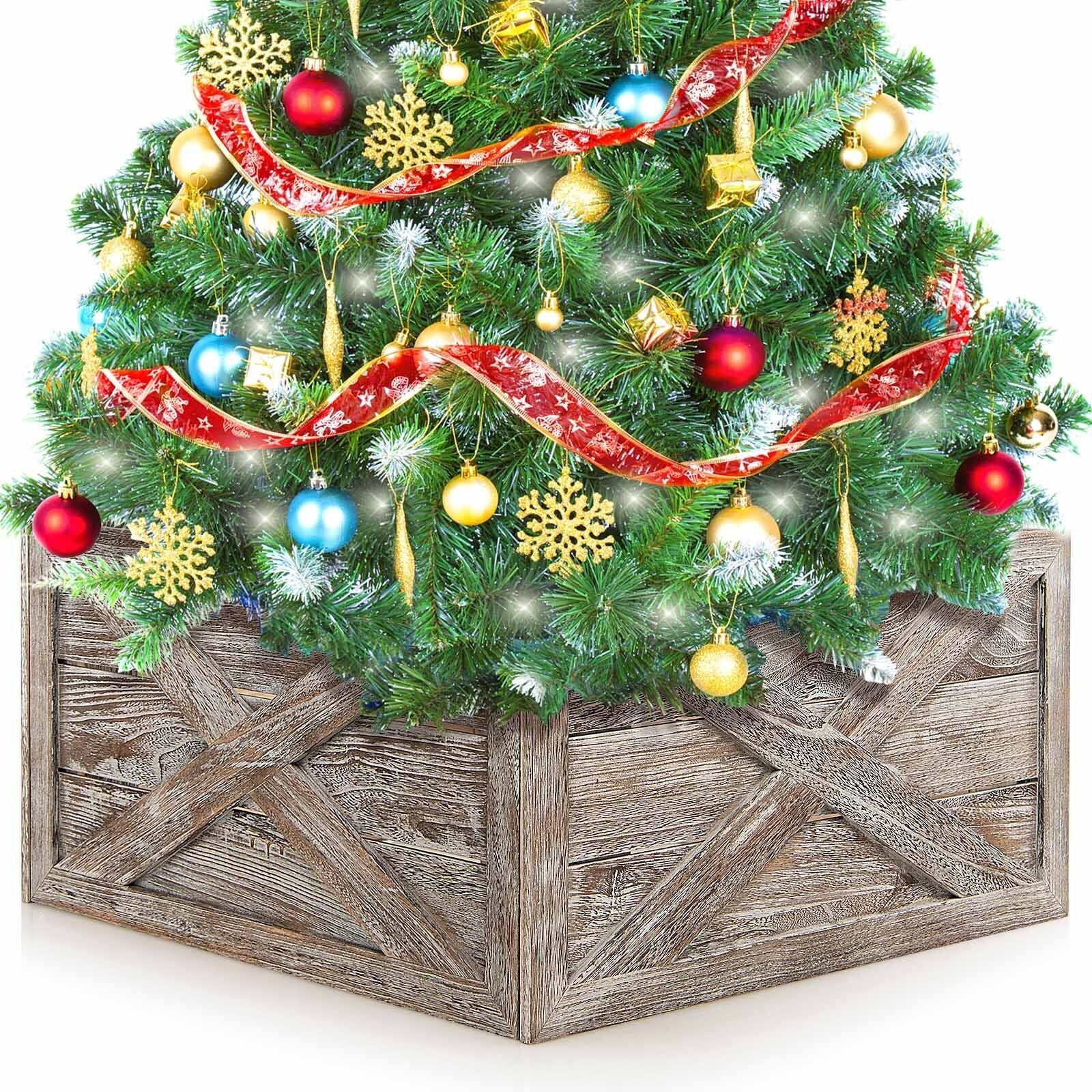 28.5 Inch Wooden Tree Collar Box for Indoor/Outdoor Use