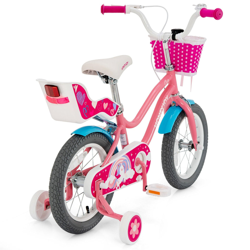 16 Inch Kids Bike with Training Wheels and Storage Basket