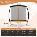 12FT Outdoor Trampoline Heavy-Duty Recreational Trampoline with Safety Enclosure Net
