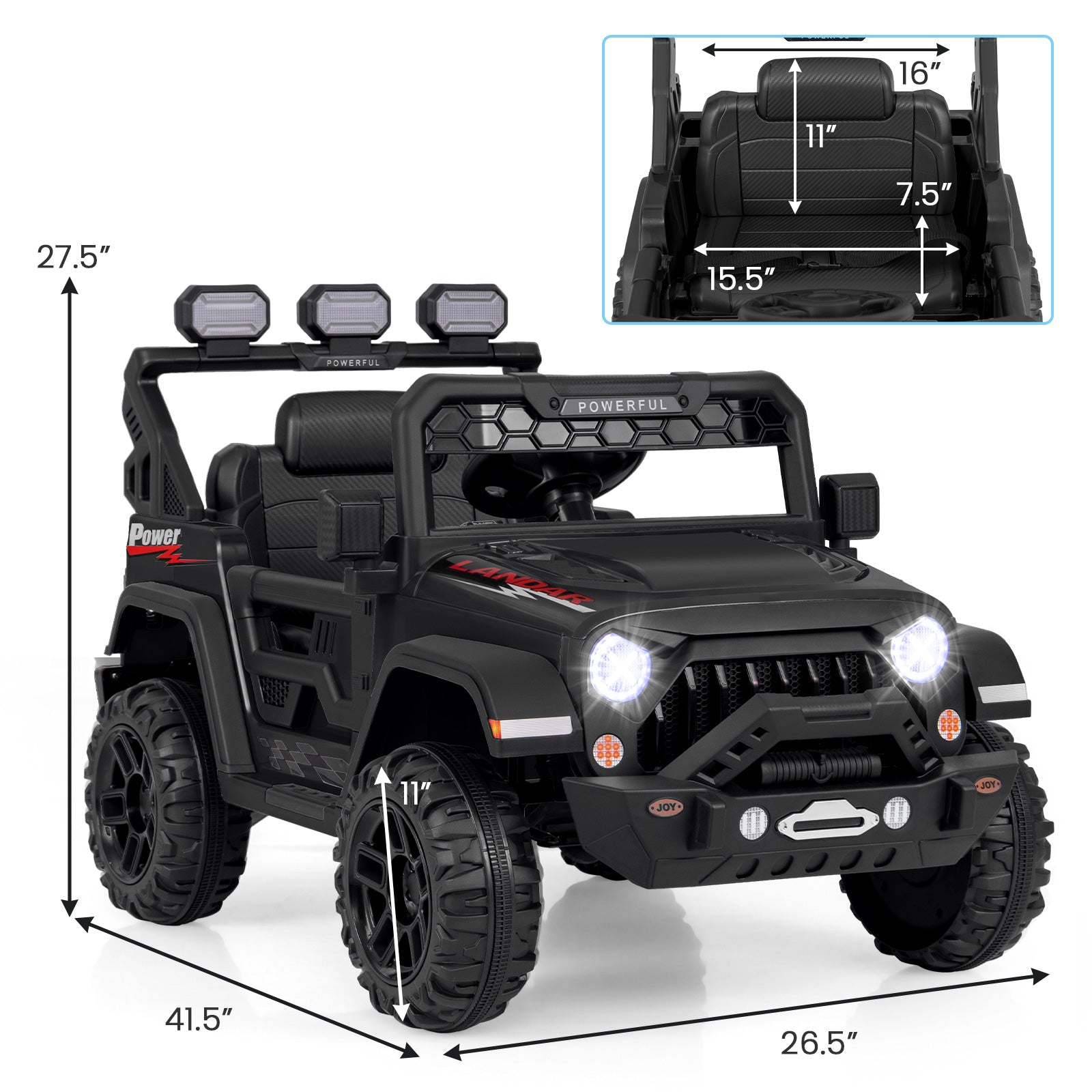 12V Electric Kids Ride on Truck with Remote Control and Music