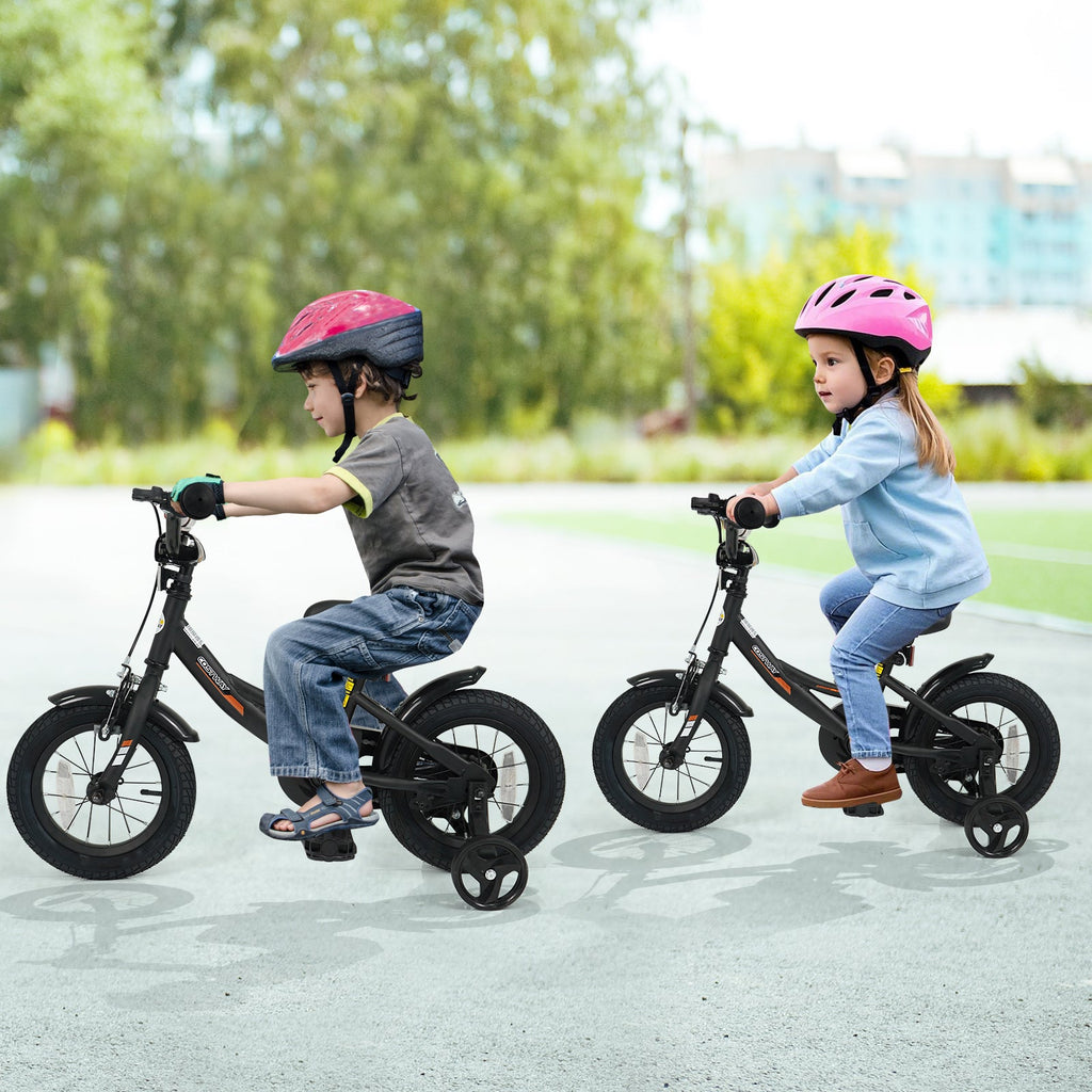 12/14/16/18 Inches Kids Bike with Removable Training Wheels and Adjustable Seatfor 3-8 Years Old Black