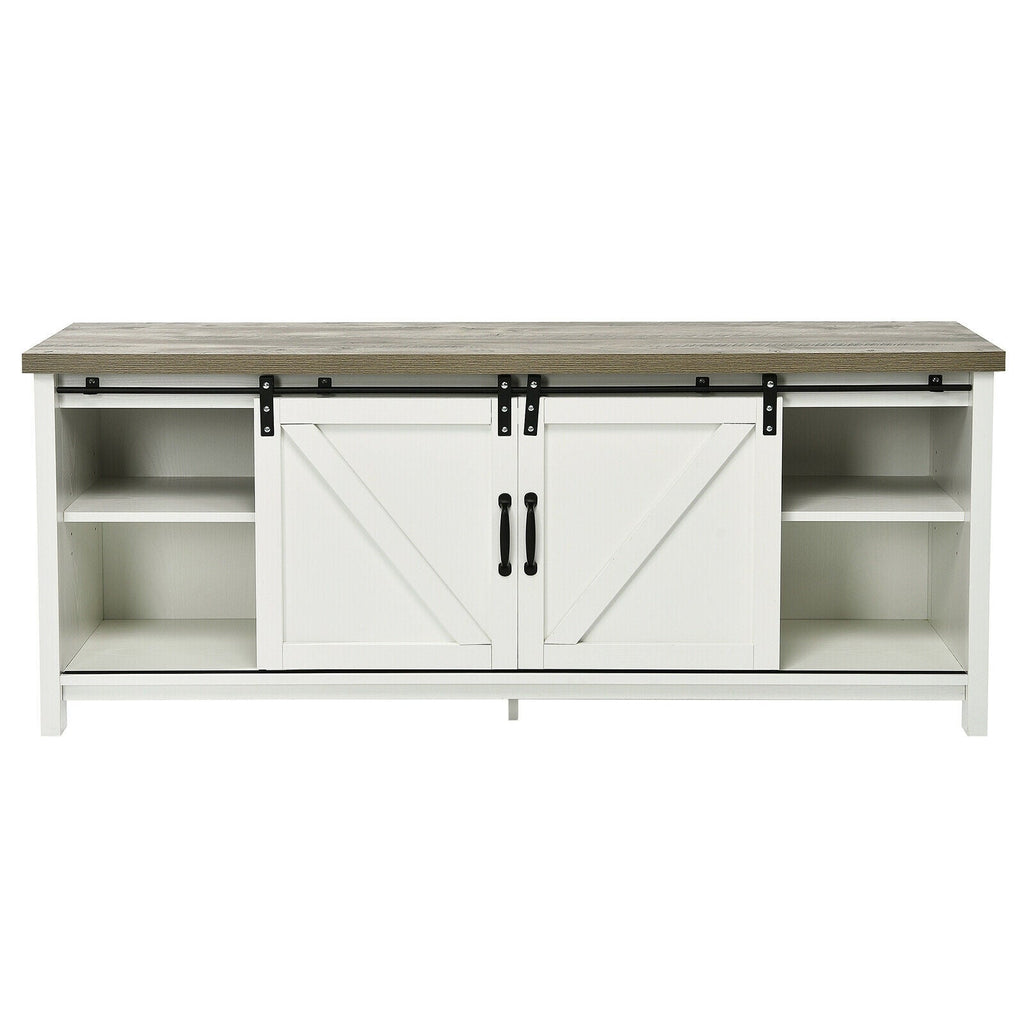 TV Stand Media Center Console Cabinet with Sliding Barn Door