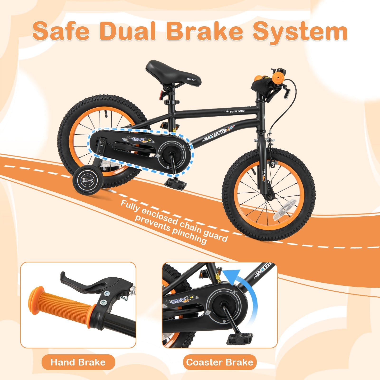 16-Inch Kids Bike Sport Bicycle for 4-7 Years Old with Adjustable Seat and Reflectors-16 inches