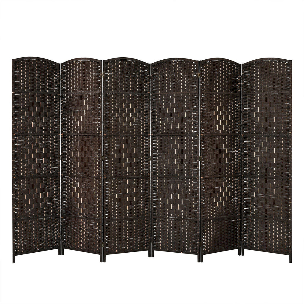 6.5Ft 6-Panel Weave Folding Fiber Room Divider Screen