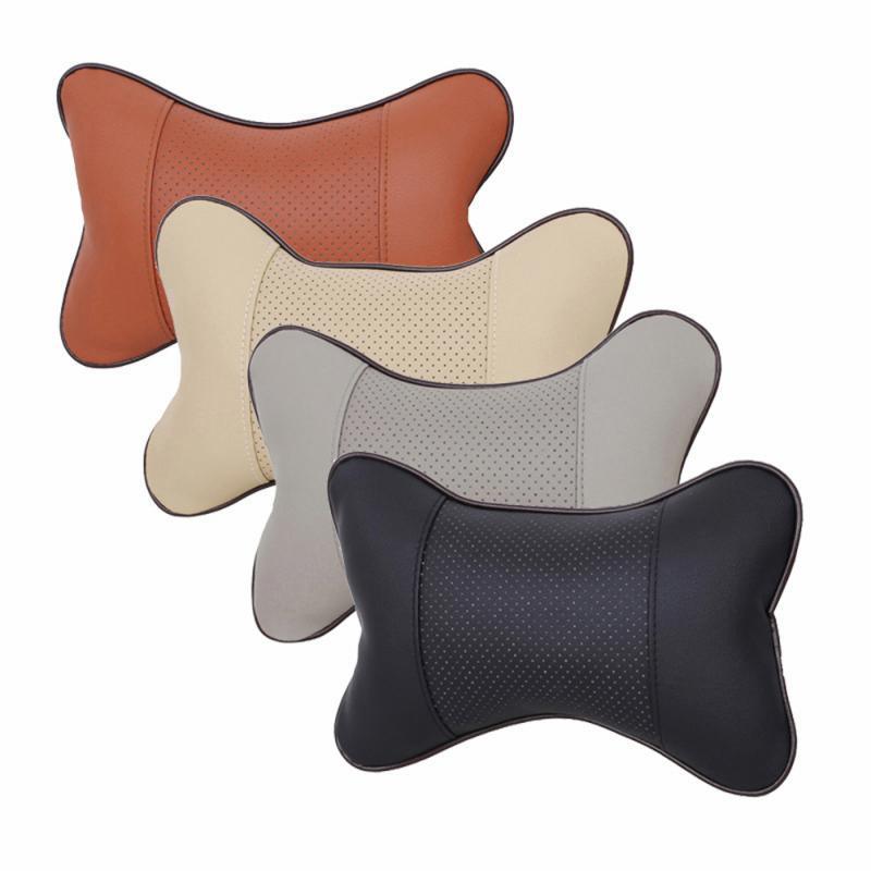 1pcs Universal Car Neck Pillows PVC Leather Breathable Mesh Auto Car Neck Rest Headrest Cushion  Headrest Pillow Pillow Neck Pillows Both Side Pu Leather Pack Headrest Fit for Most Cars Filled Fiber Universal Car Pillow Car Interior Accessories