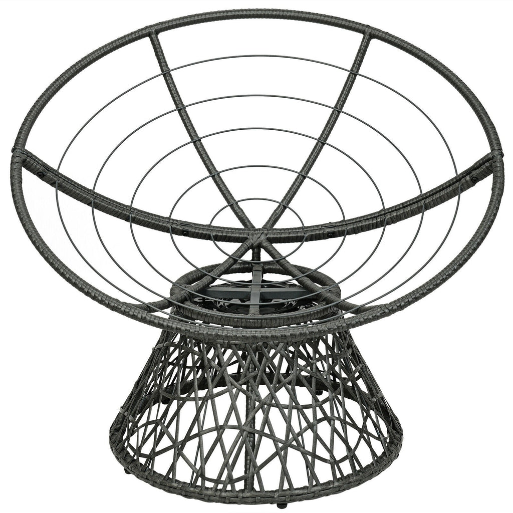 Rattan Papasan Chair Ergonomic 360-degree Swivel Soft Cushion Garden
