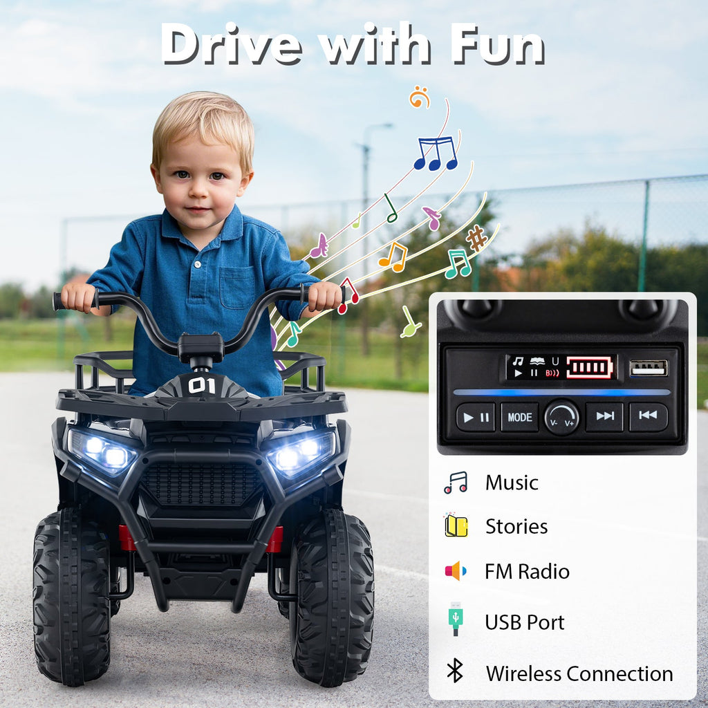 24V Kids Ride on Electric ATV Quad Car with Realistic Sounds and LED Lights