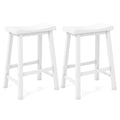 Set of 2 24 Inch Counter Height Stools with Solid Wood Legs