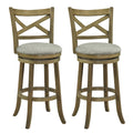 25/30 Inch Swivel Bar Stools Set of 2 with Backrests and Wood Frame