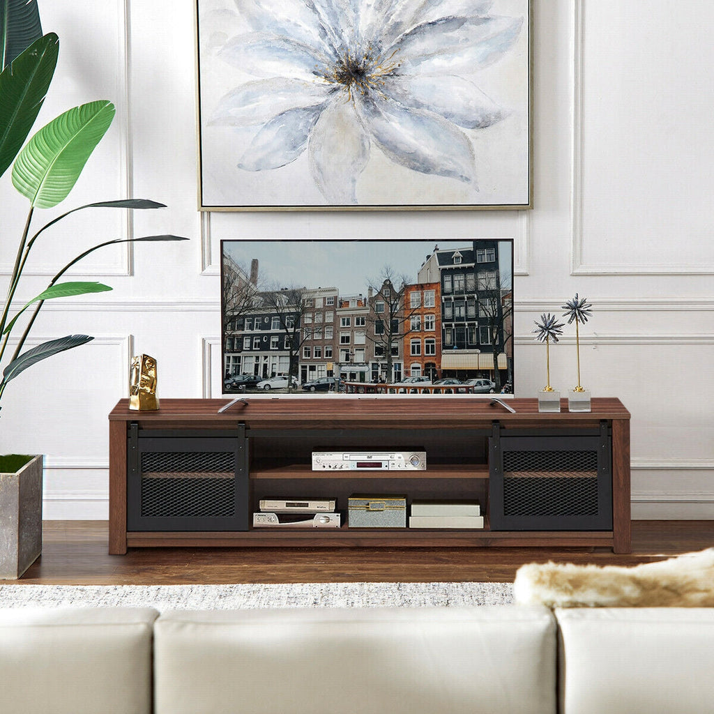 TV Stand Entertainment Center for TV's up to 65 Inch with Adjustable Shelves-Brown