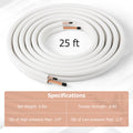25 Feet Mini Split Line Set with 1/4 Inch and 1/2 Inch O.D. Copper Pipes Tubing