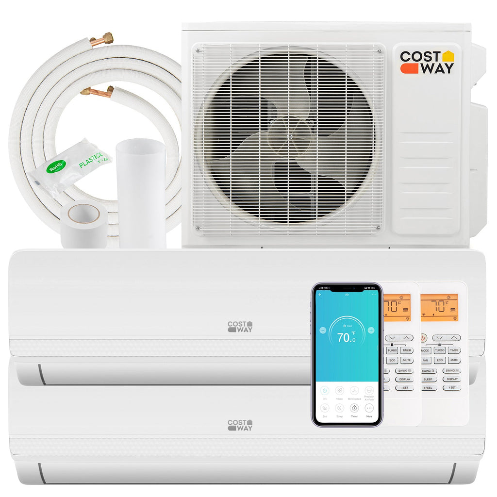 27000 BTU 2 Zone 19 SEER2 Mini Split AC with Heat Pump