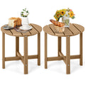 Set of 2 18 Inch Round Weather-Resistant Adirondack Side Tables