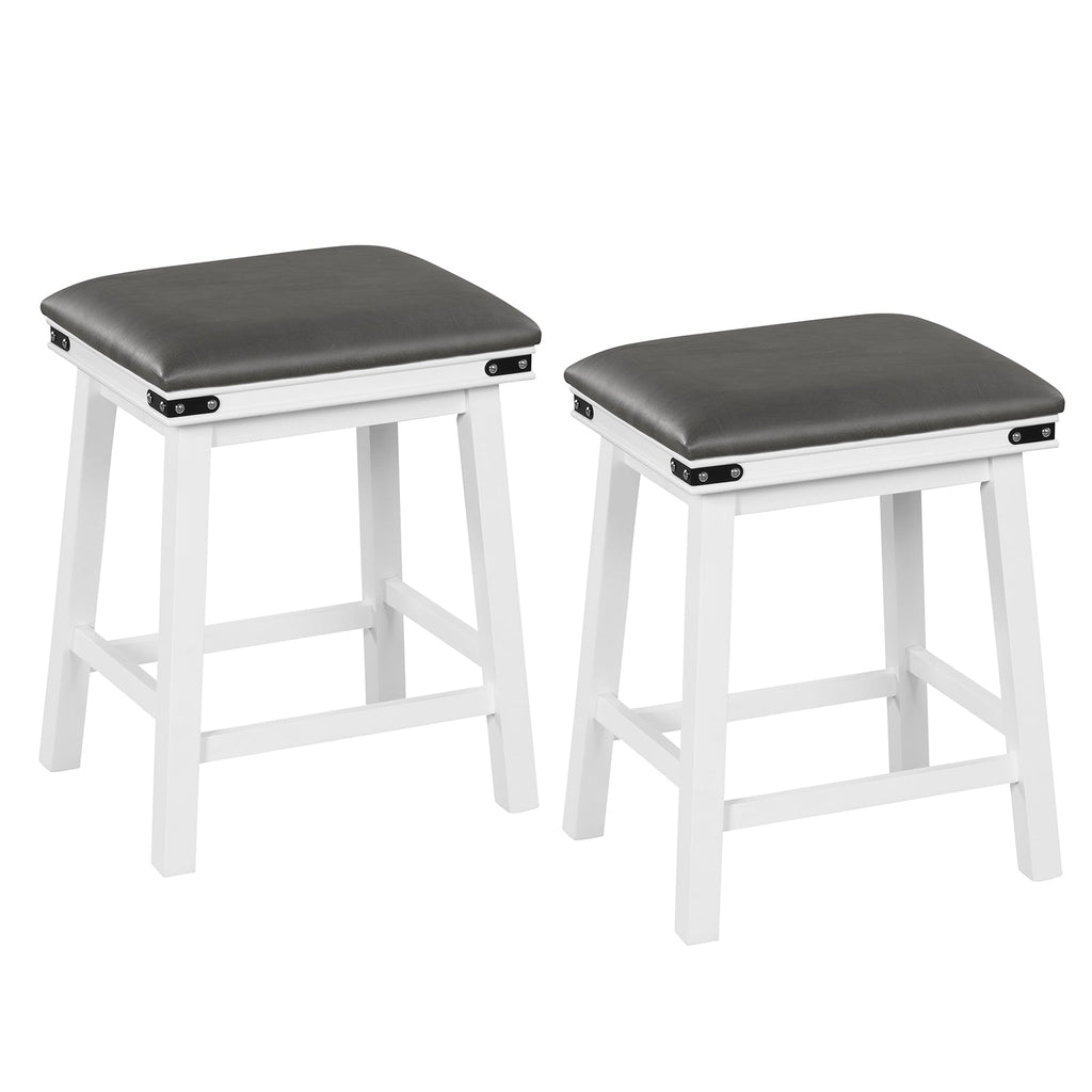 Set of 2 24/30 Inch Dining Bar Stool with Acacia Wood Frame
