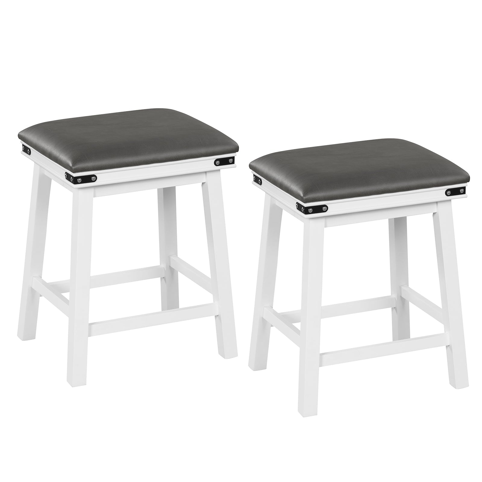 Set of 2 24/30 Inch Dining Bar Stool with Acacia Wood Frame