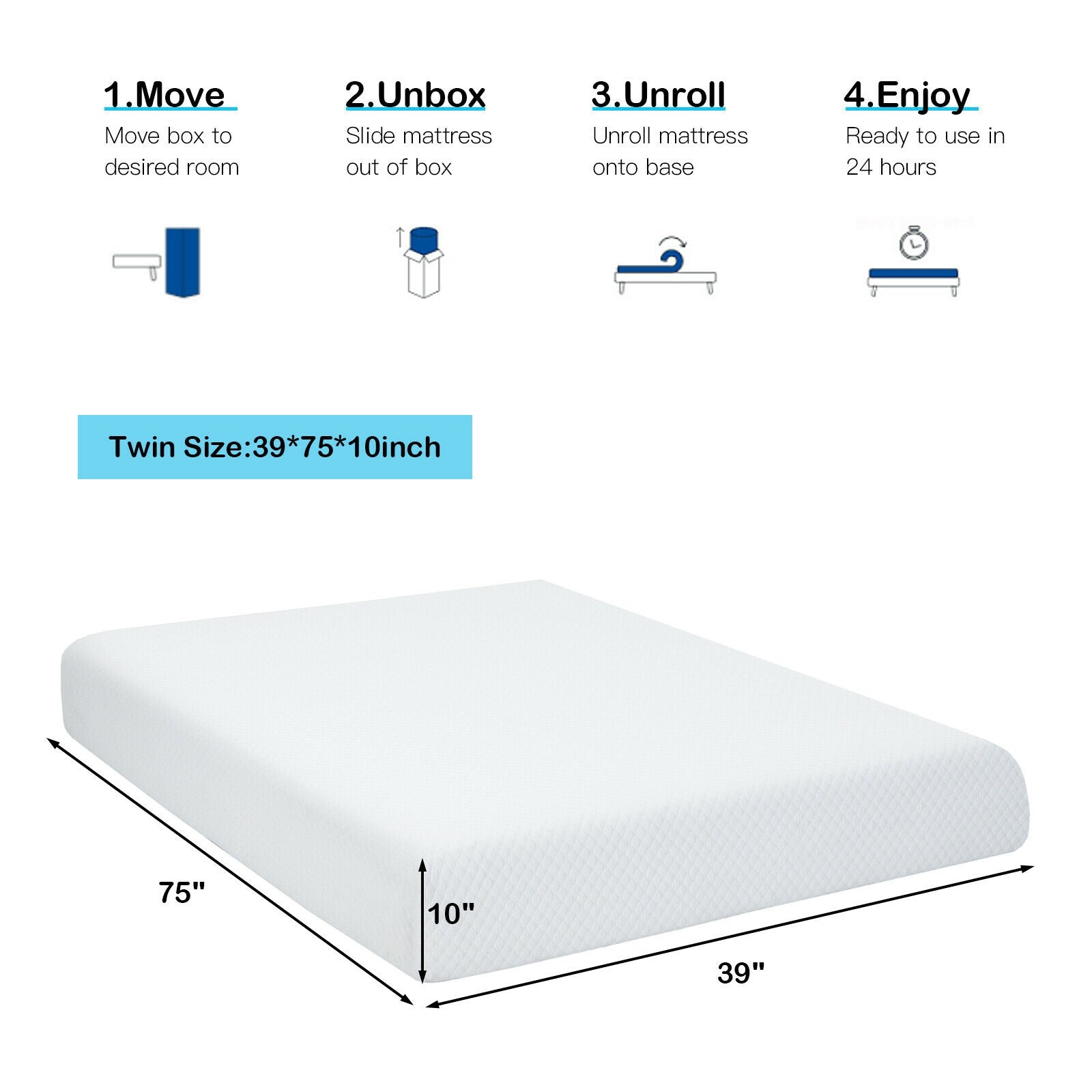 10 Inch Air Foam Pressure Relief Bed Mattress with Jacquard Soft Cover