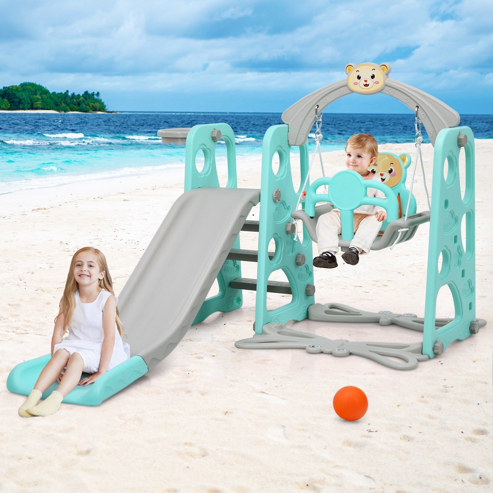 3 in 1 Toddler Climber and Swing Set Slide Playset