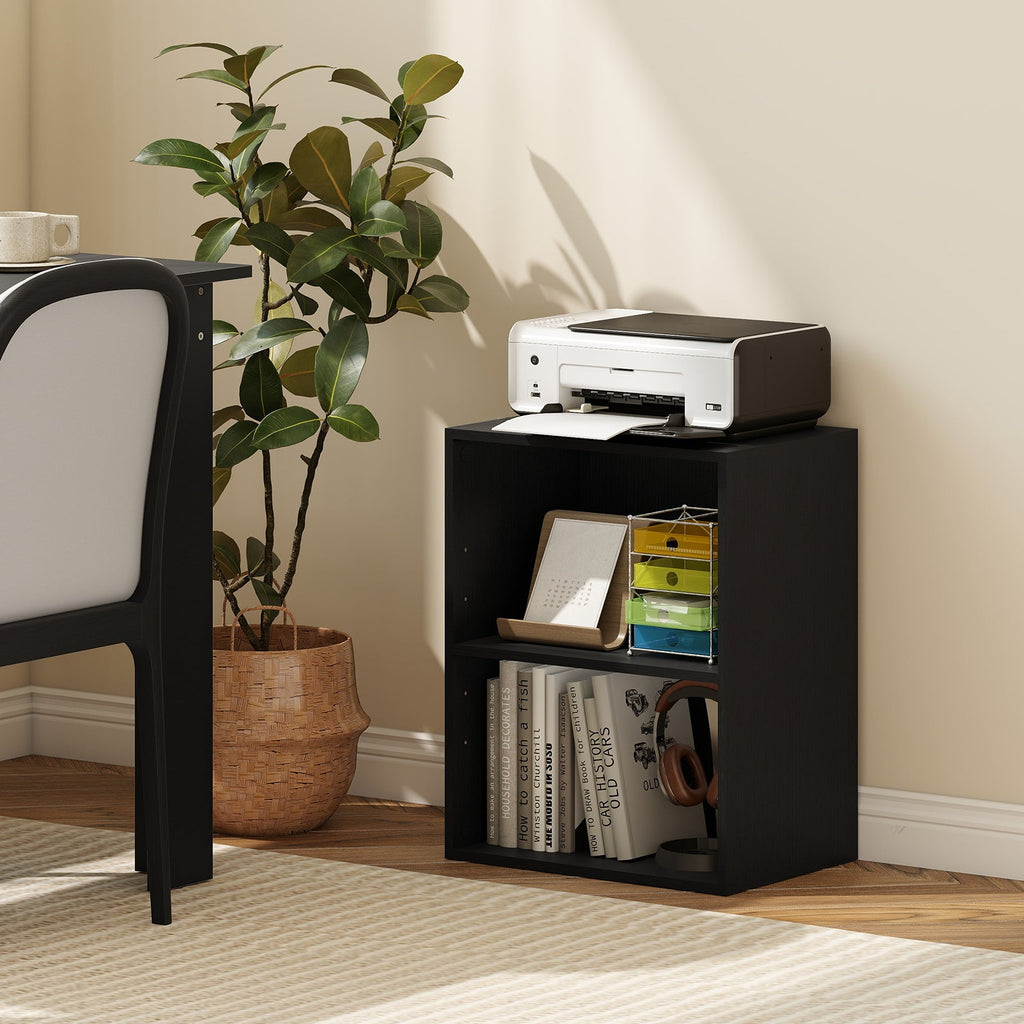 2-Cube Bookcase Floor Standing Open Bookshelf with 5-Position Adjustable Shelf