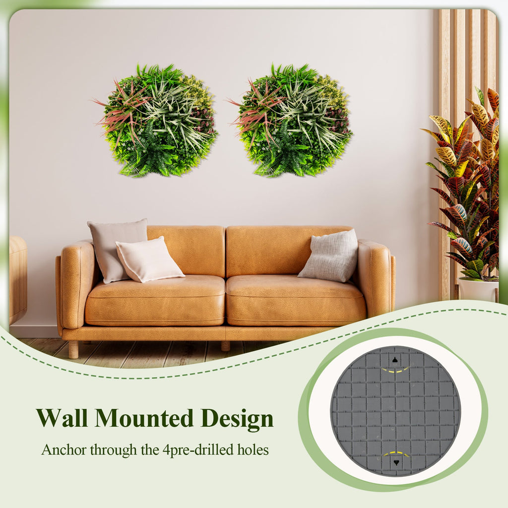 2 Pack Square Framed Artificial Foliage Wall Art