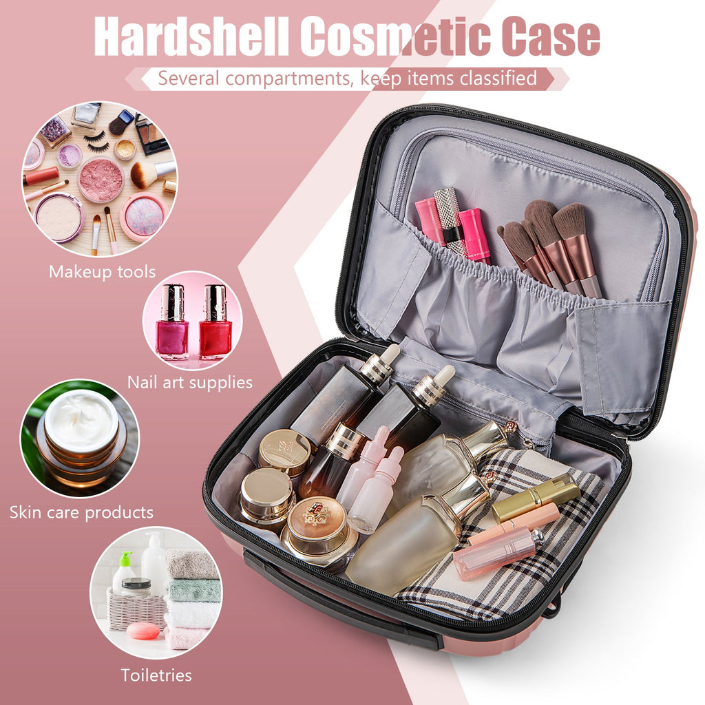 2-Piece Luggage Set 20 Inch Carry-on Suitcase and 14 Inch Cosmetic Case
