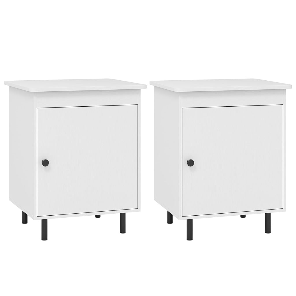 Nightstand Mid Century End Tables with Door