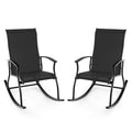 2 Pieces Outdoor Rocking Chairs with Breathable Backrest