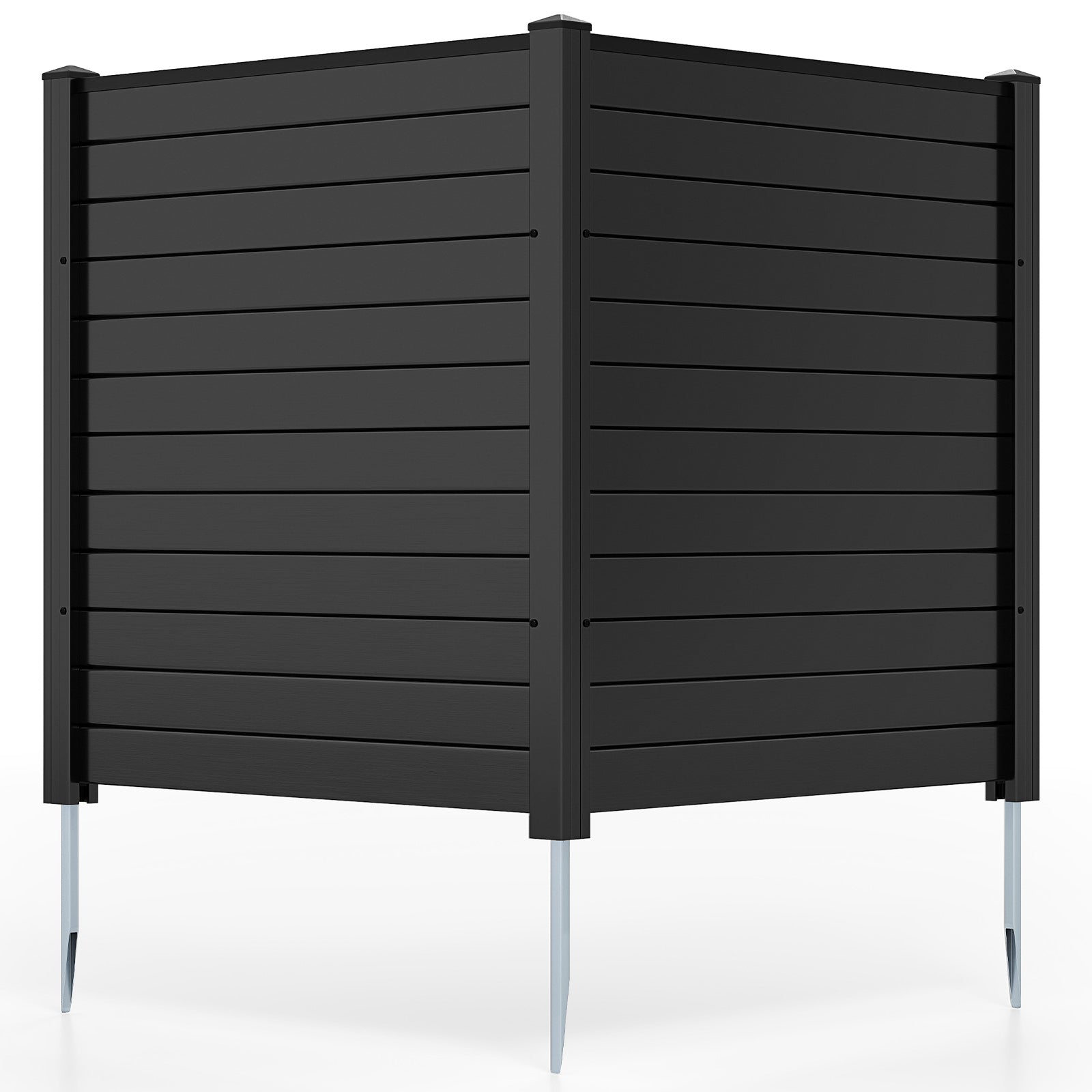 Freestanding 48 x 48 Inch Air Conditioner Fence with Metal Ground Stakes