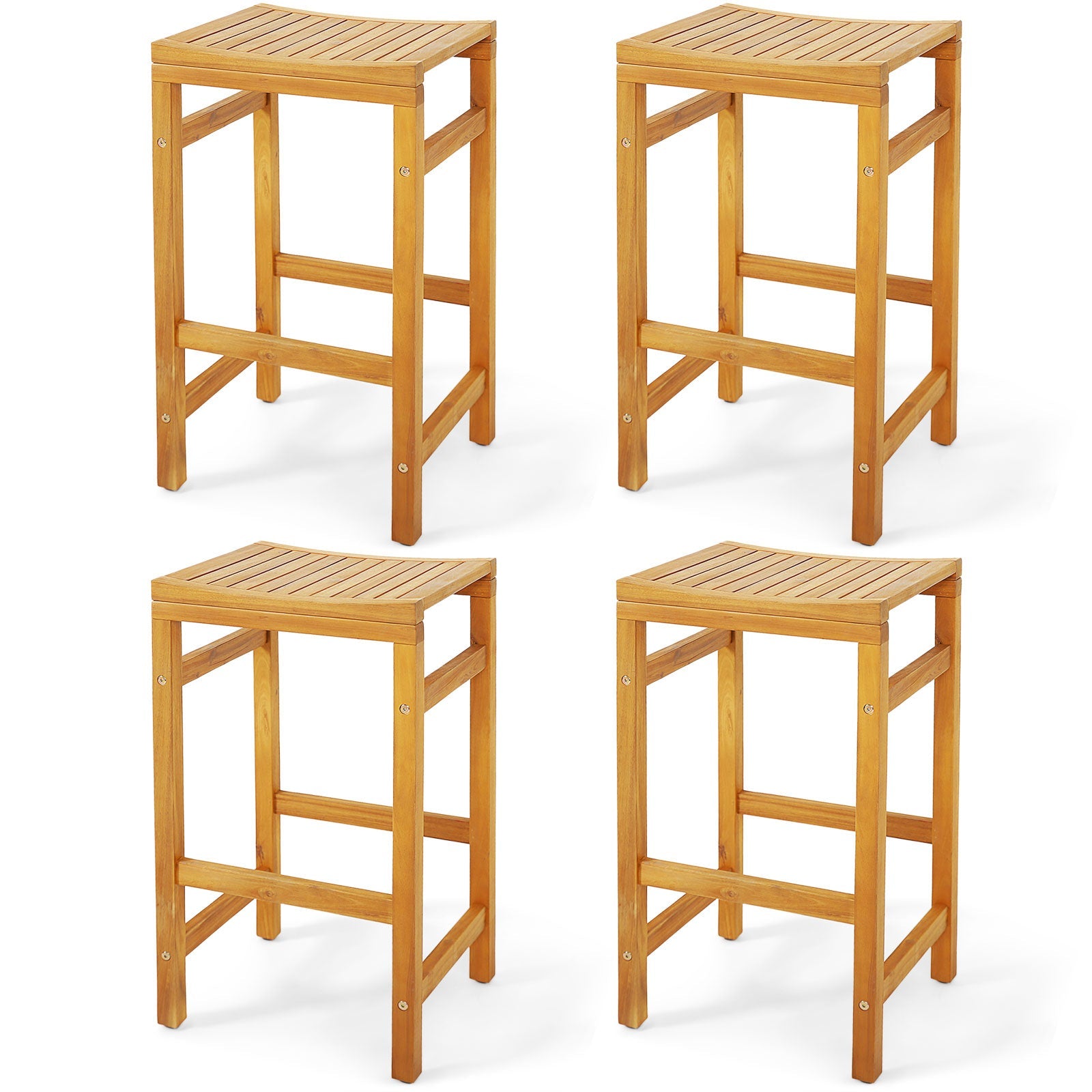 30-Inch Height Bar Chair with Saddle Shaped Seat and Sturdy Footrest