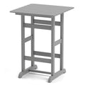 30 Inch Square Bar Table Dining Table with Slatted Tabletop for Poolside