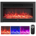 33/36-Inch Electric Fireplace Insert 750W/1500W Recessed Fireplace Heater