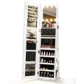 360¬∞ Swivel Freestanding Jewelry Cabinet with Lighted Full Length Mirror