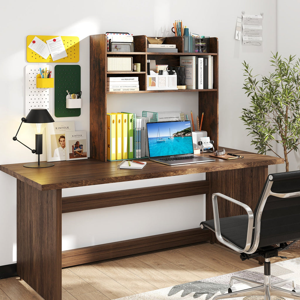 Desktop Bookshelf Countertop Storage Hutch with 6 Shelves