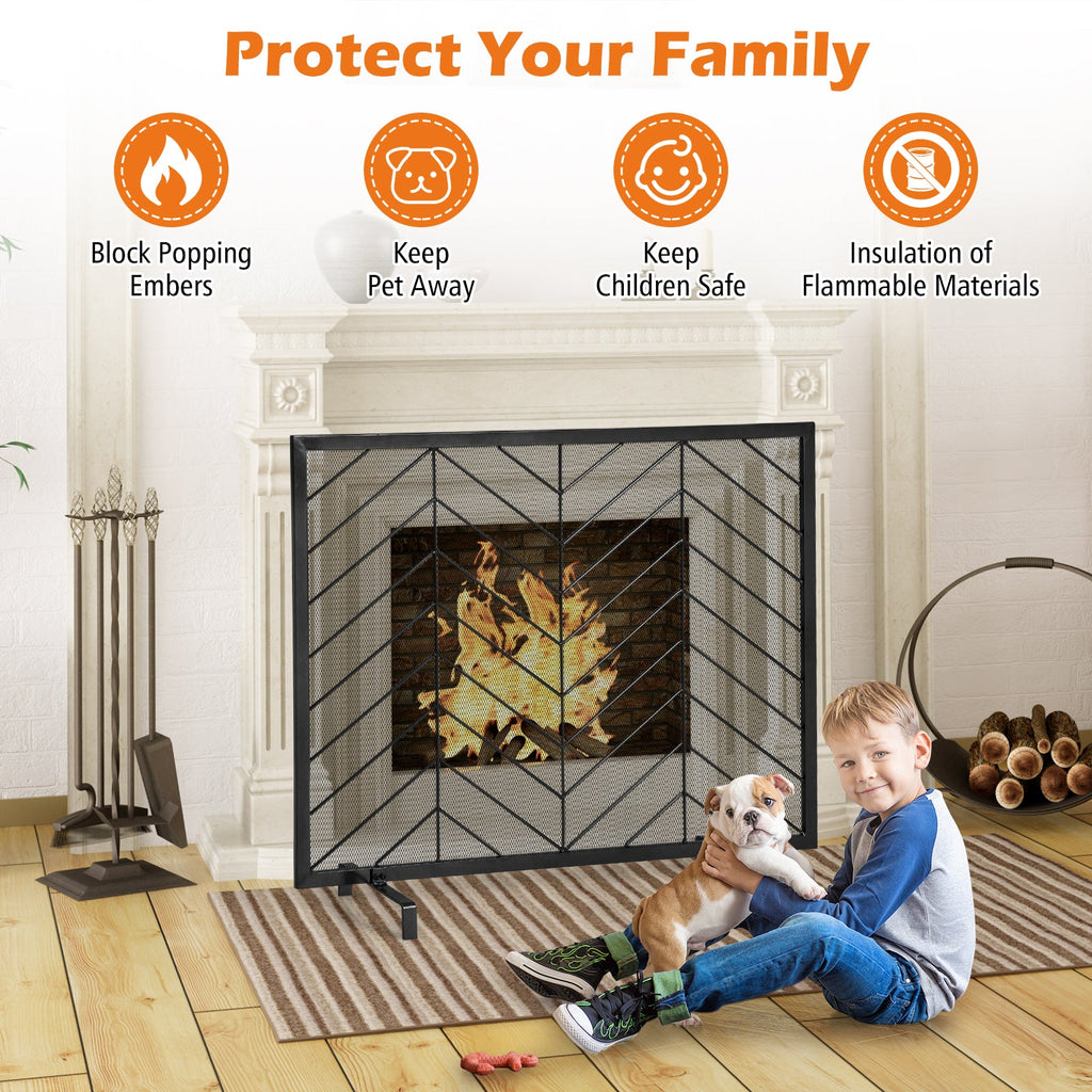 38 x 31 Inch Single Panel Fireplace Screen