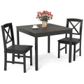 3-Piece Dining Table Set Wooden Square Kitchen Table for 2 People
