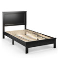 Twin Size Platform Bed Frame with Rubber Wood Leg-Black