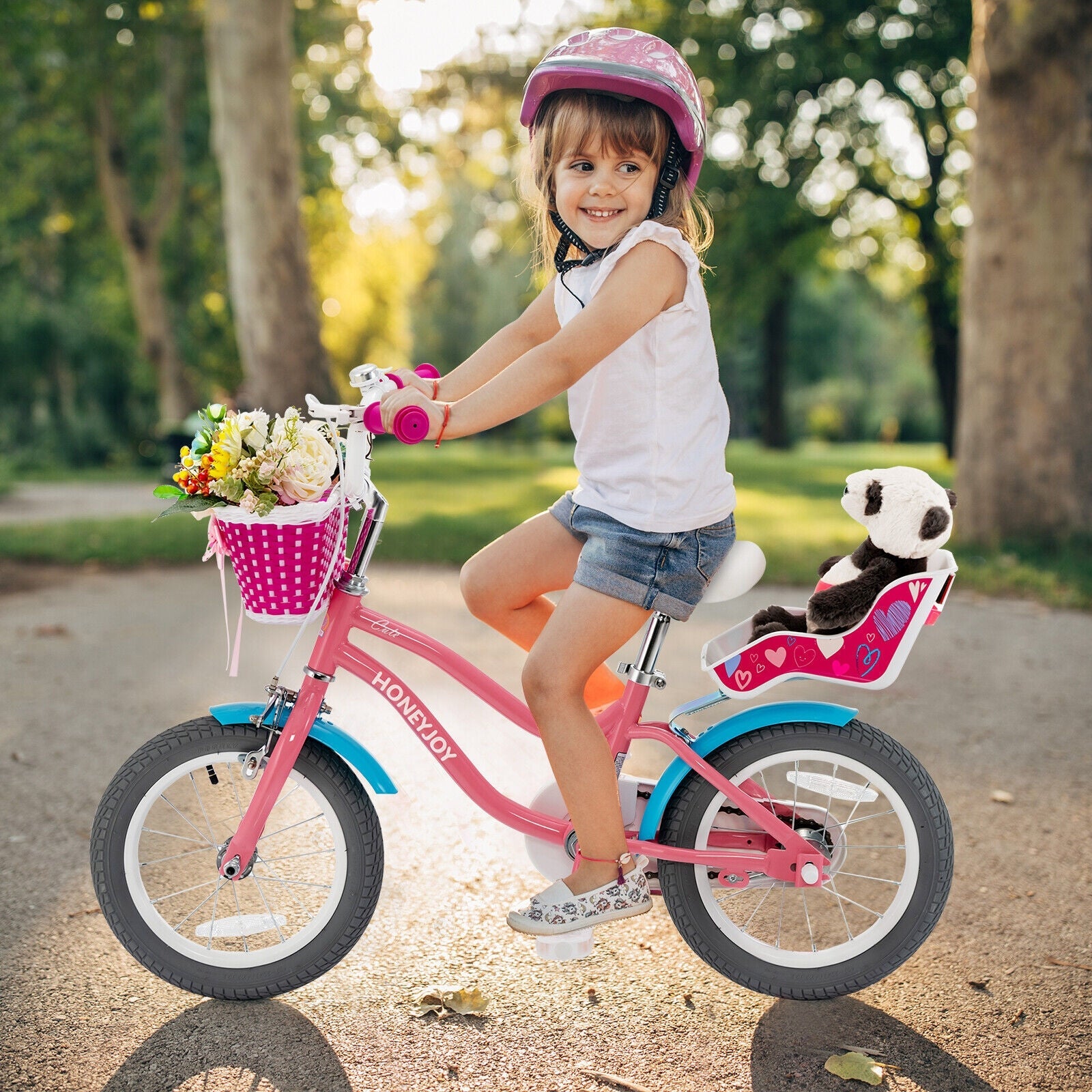 16 Inch Kids Bike with Training Wheels and Storage Basket