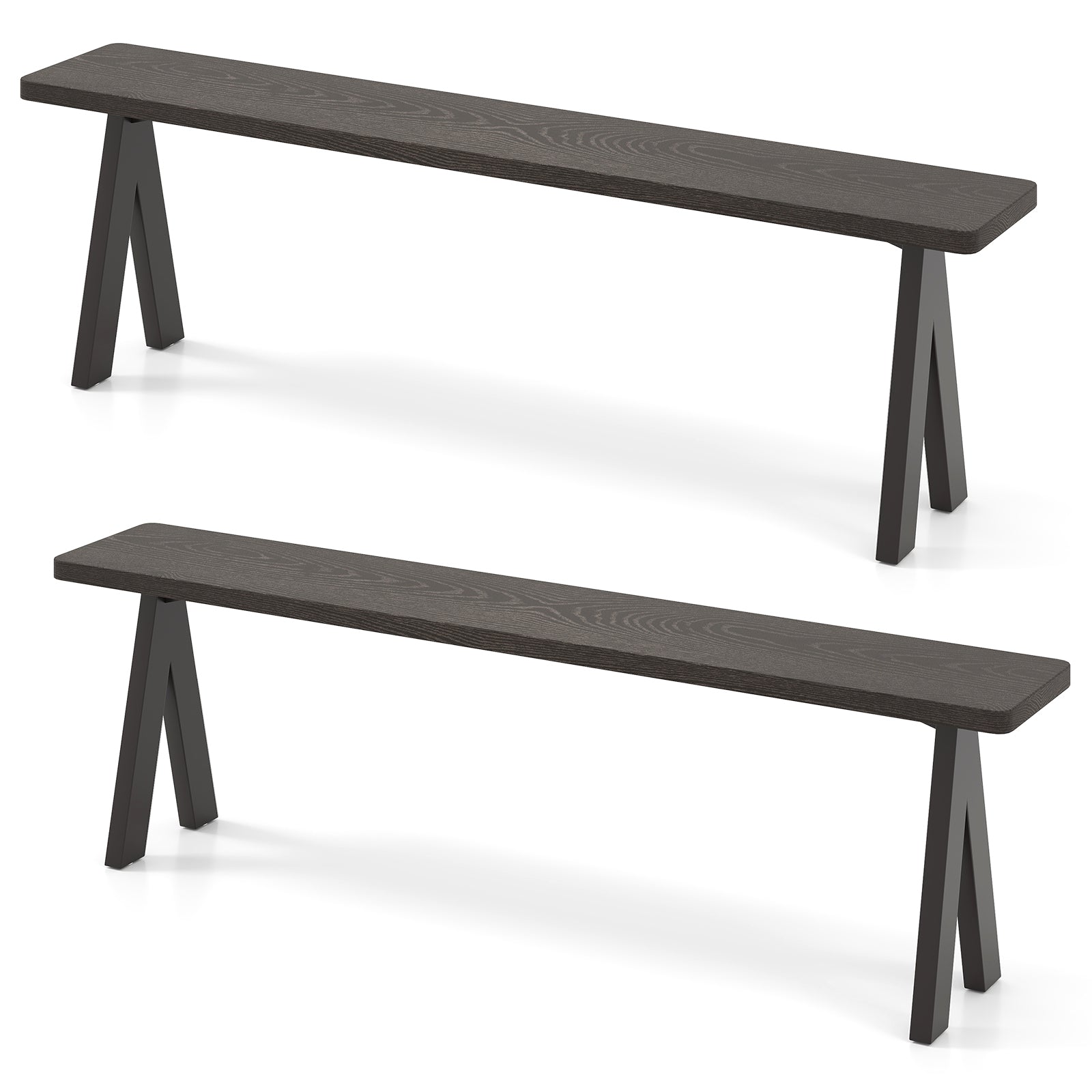 3-Person Outdoor Bench Set of 2 with 800 LBS Bearing Capacity