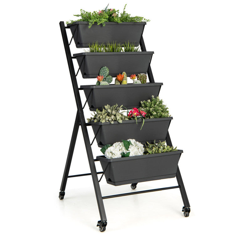 3-Piece Decorative Garden Ensemble: Mobile Planters for a Lush Oasis