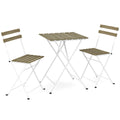 3 Piece Patio Acacia Wood Bistro Set with Slatted Seat and Tabletop