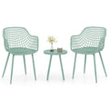 3 Piece Patio Chair Set with PP Seat and Tabletop for Porch