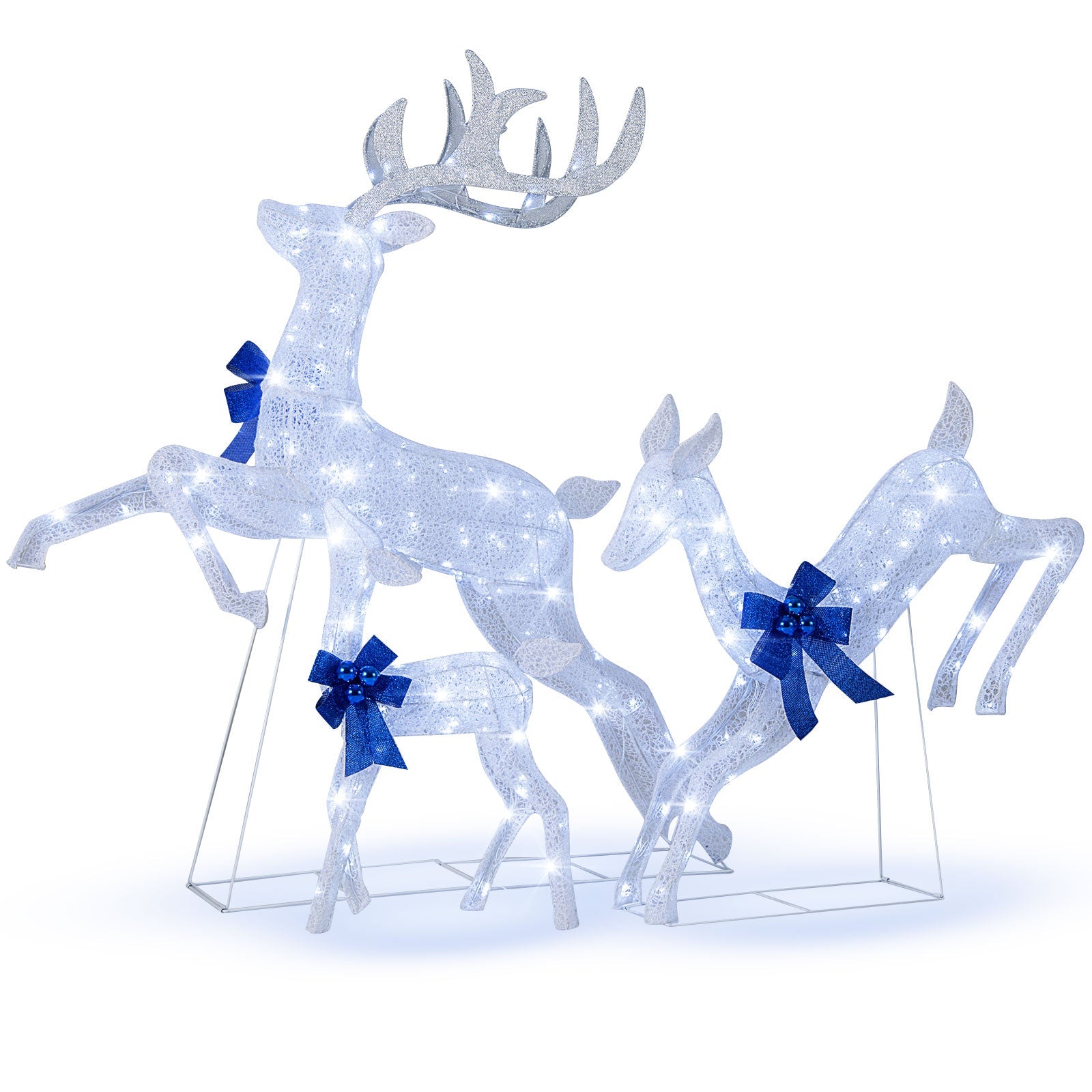 3 Pieces Lighted Christmas Reindeer Family Set with 255 Lights