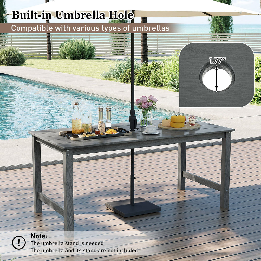 3 Pieces Outdoor Dining Table Set with 2 Benches