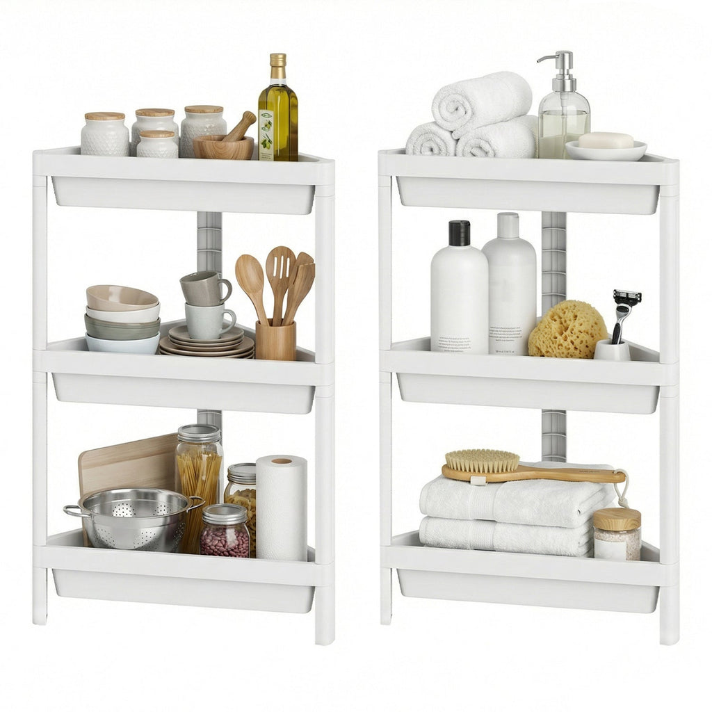 3-Tier Corner Shower Caddy 2-Pack with Detachable Design